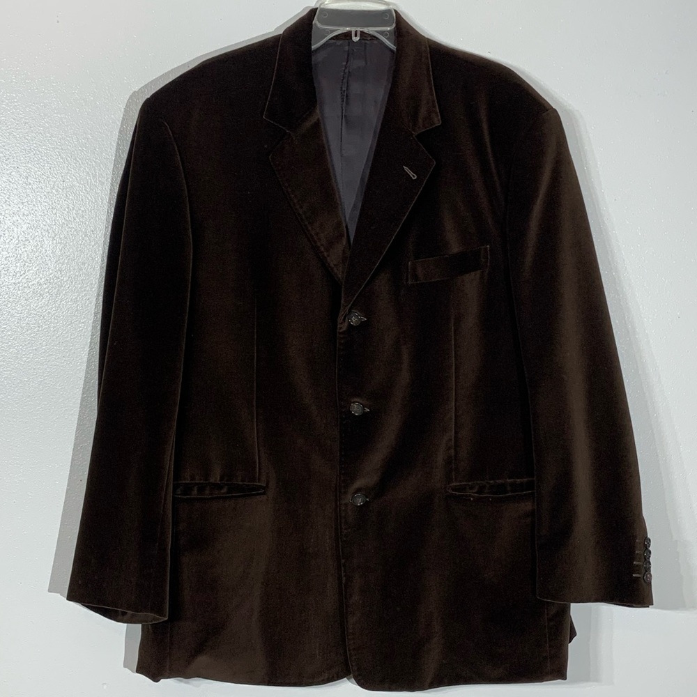 Elevee Custom Made Brown Velvet Sports Coat 48R